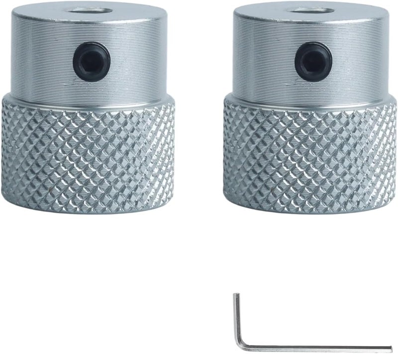 Begino 2Pcs Aluminum Alloy Handwheel 20mm OD 5mm Bore with Wrench & 2 Screws - Heavy-Duty Milling Machine Handle for Lathe, Milling Machines & Industrial Tools (Silver) - Image 1